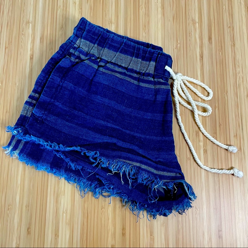 Free People Linen Drawstring Beach Shorts